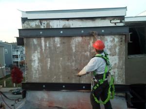 Emegency masonry repair, we wrapped this stair with channel and prevented it from collapsing